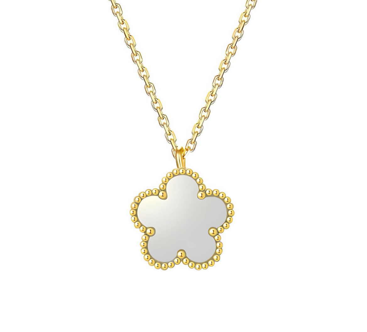 Solitaire Flower Pendant Necklace