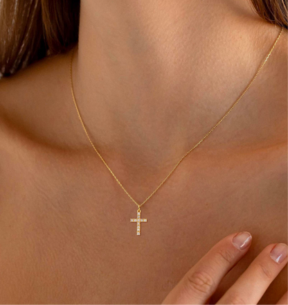 Mini Crystal Cross Necklace