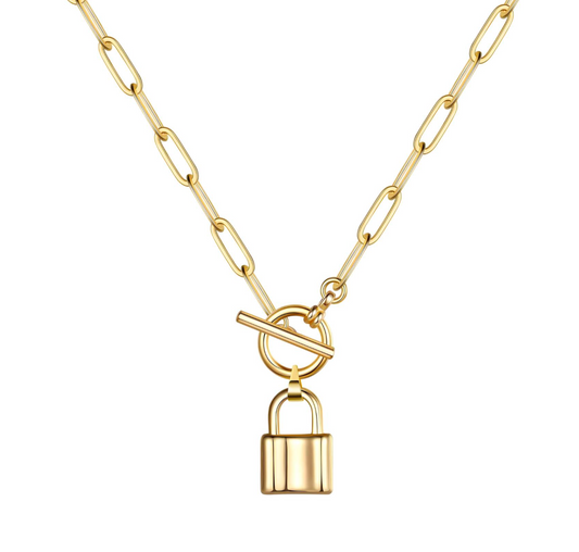 Toggle Padlock Pendant Necklace