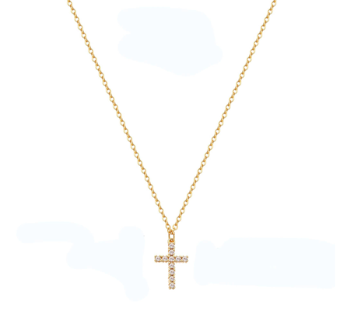 Mini Crystal Cross Necklace