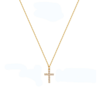 Mini Crystal Cross Necklace