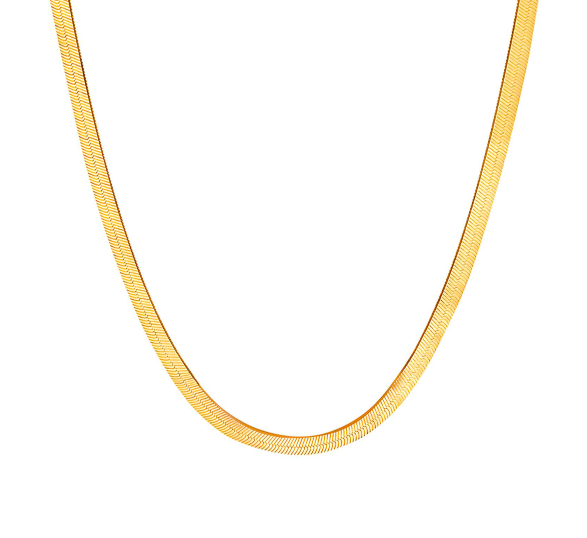 Short Flat Snake Chain Necklace