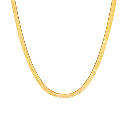 Short Flat Snake Chain Necklace