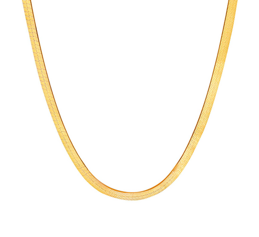 Short Flat Snake Chain Necklace