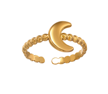 Golden Crescent Moon Ring