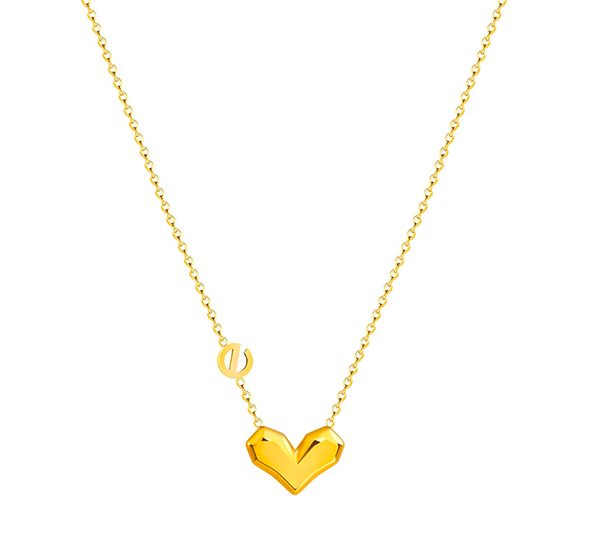 Eternity Heart Pendant Gold Necklace