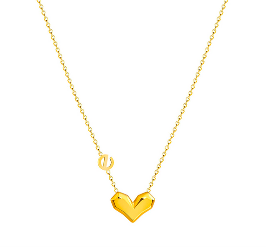 Eternity Heart Pendant Gold Necklace