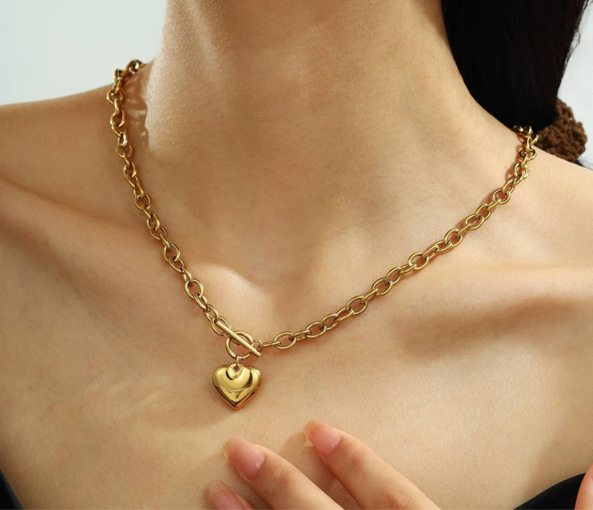 Toggle Pendant Heart Necklace