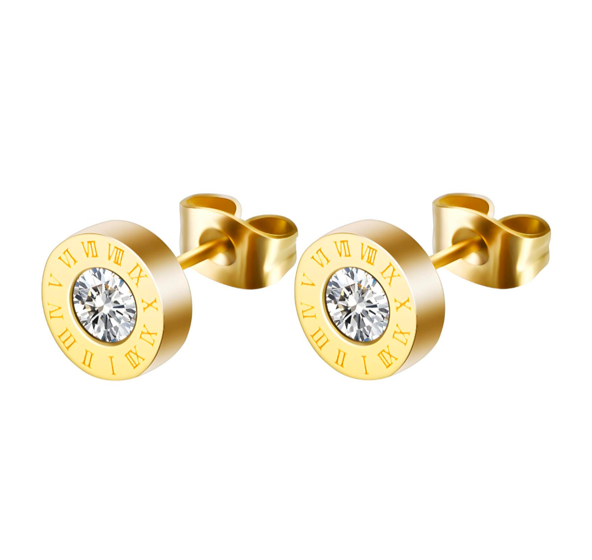 Roman Round Stud Earrings