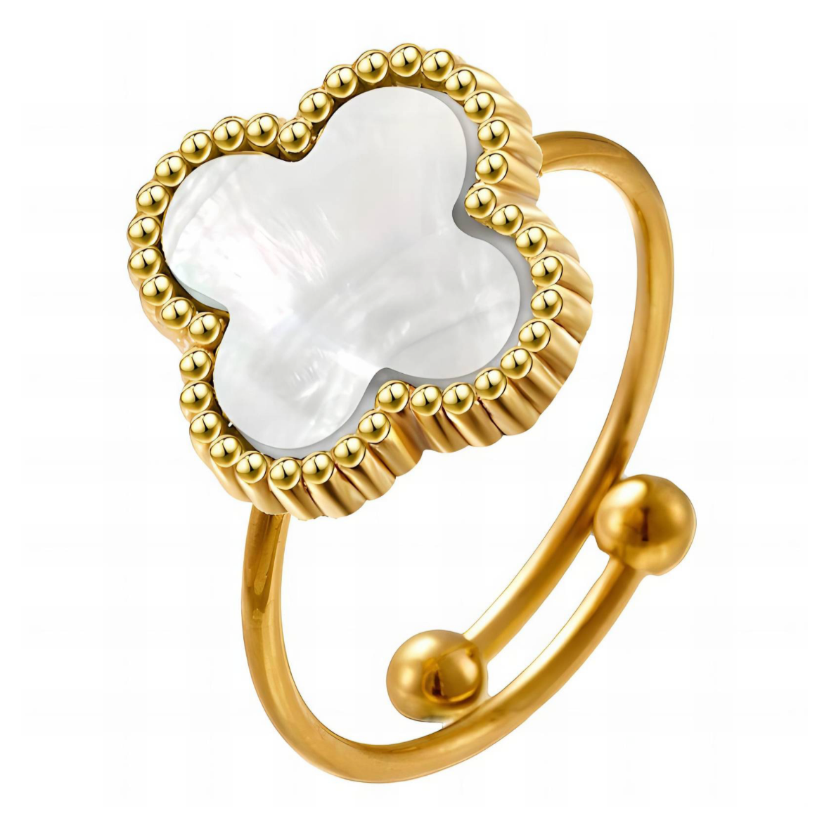 Mother Of Pearl Clover Ring