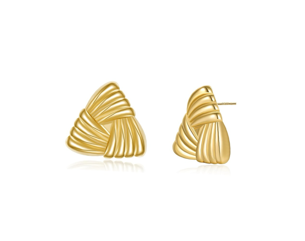 Gold Chucky Triangular Hoop Earrings