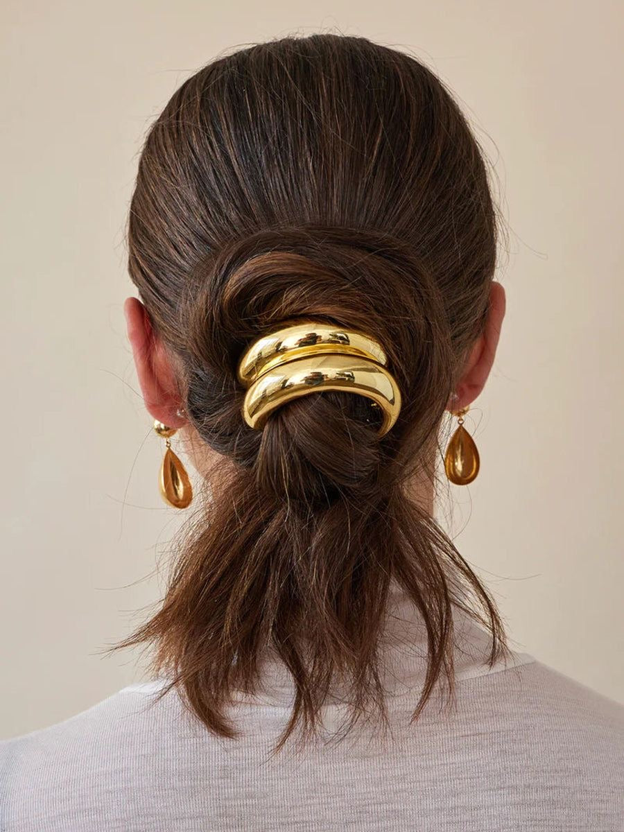 Double Gold Metal Hair Tie