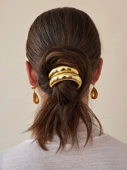 Double Gold Metal Hair Tie