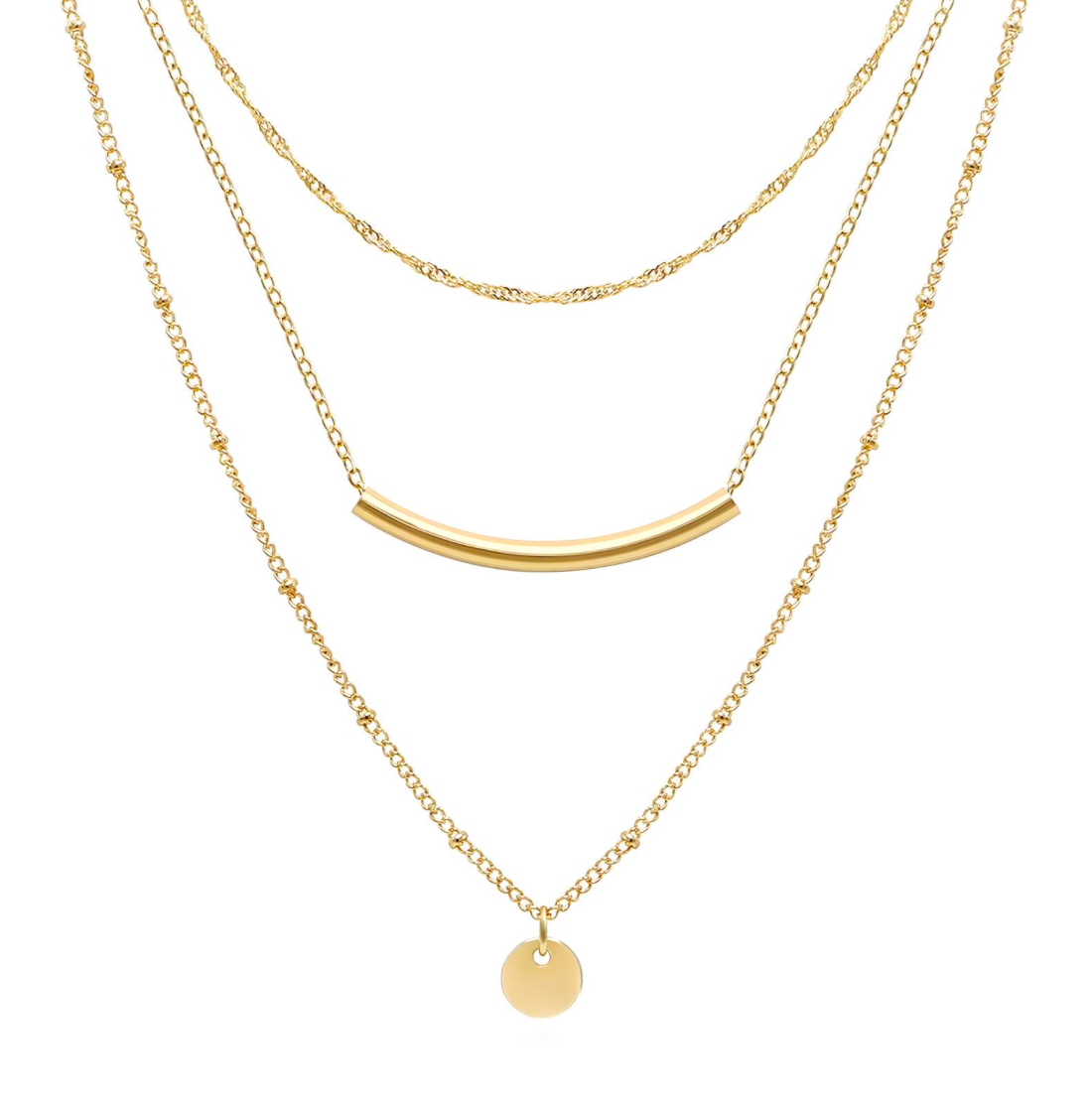 Triple Gold Layered Necklace