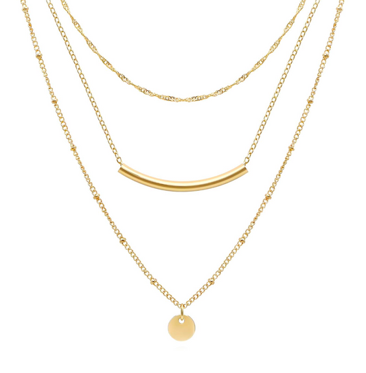 Triple Gold Layered Necklace