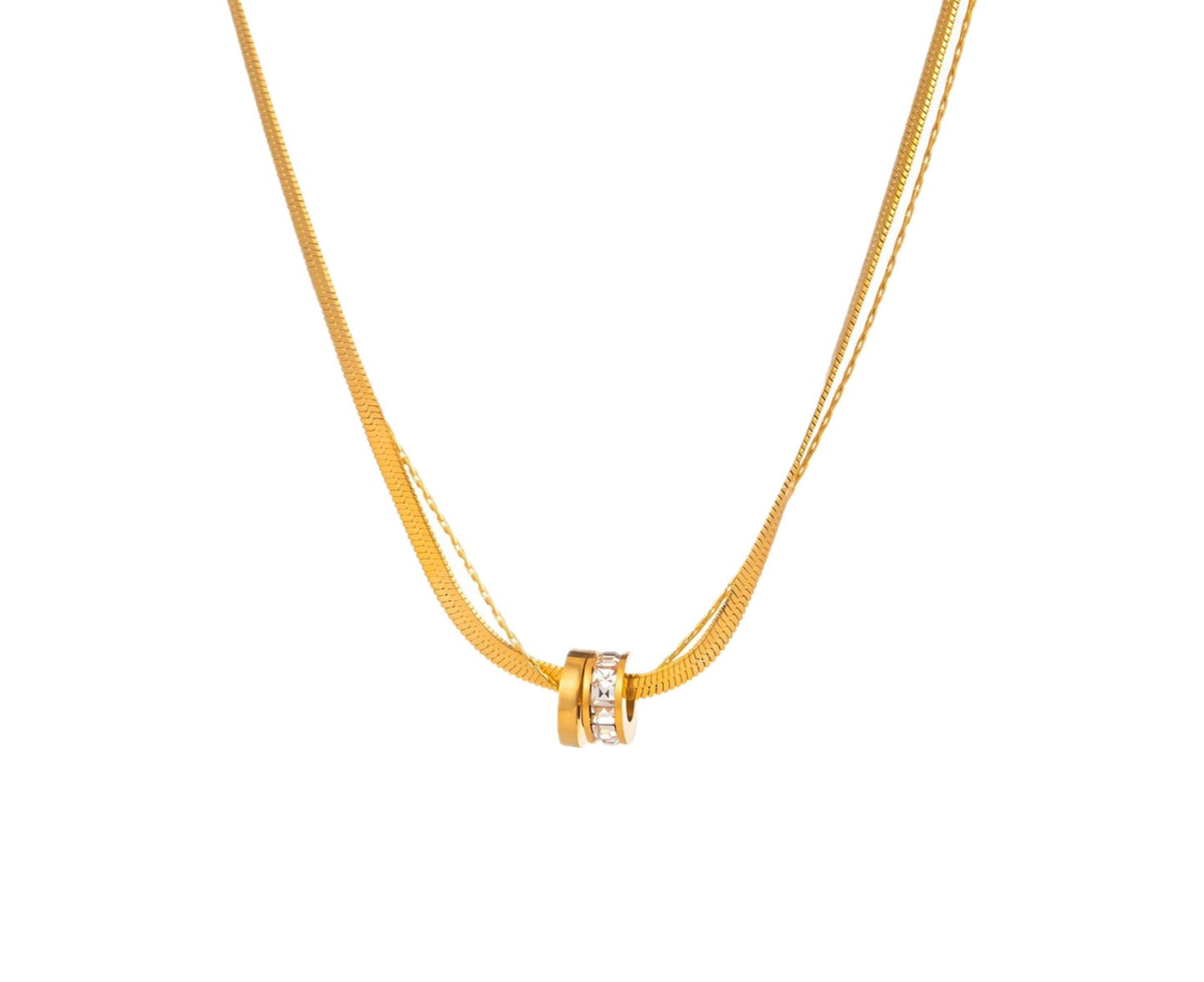 Minimalist Crystal Hirm Pendant Necklace