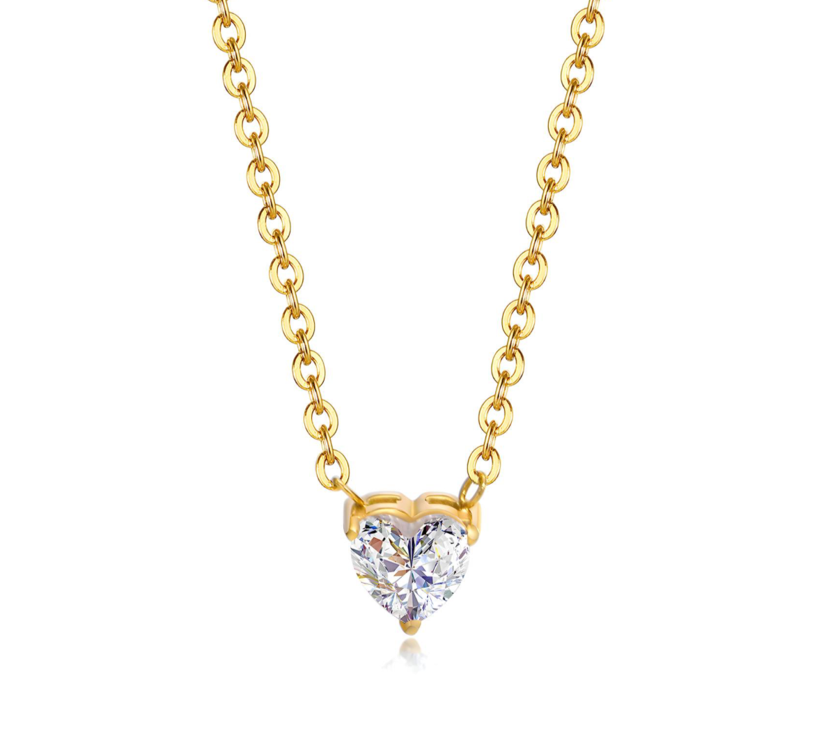 Solitaire Heart Crystal Necklace