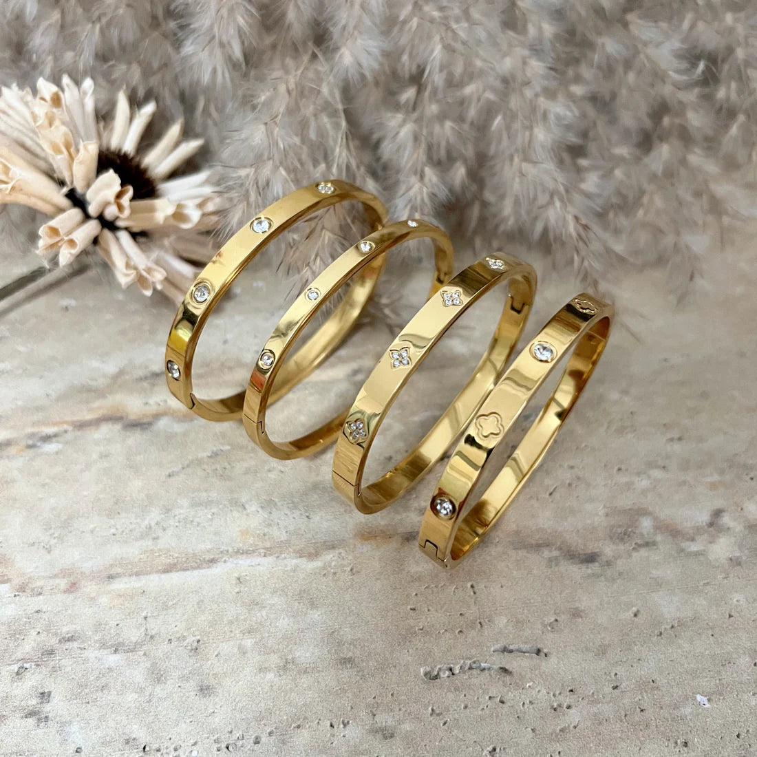 Crystal Stellar Star Bangle Bracelet