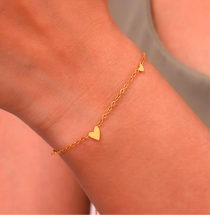 Gold Heart Chain Bracelet