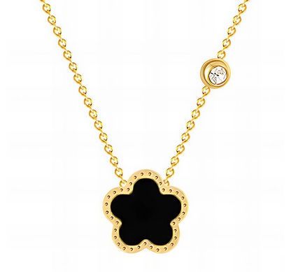 Flower & Solitaire Crystal Necklace