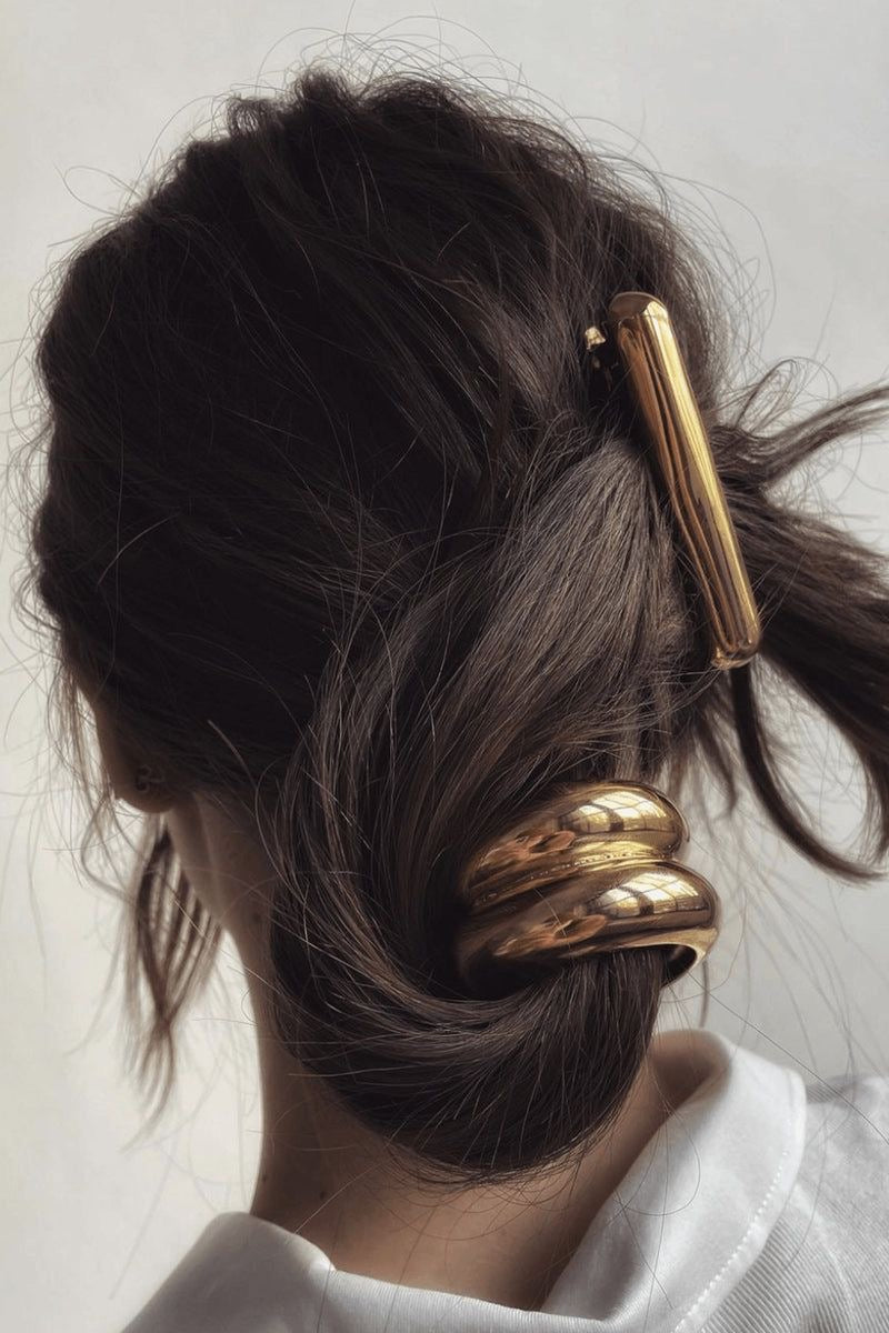 Double Gold Metal Hair Tie