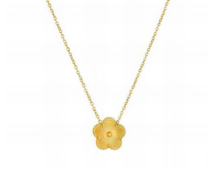 Classic Solitaire Golden Flower Necklace