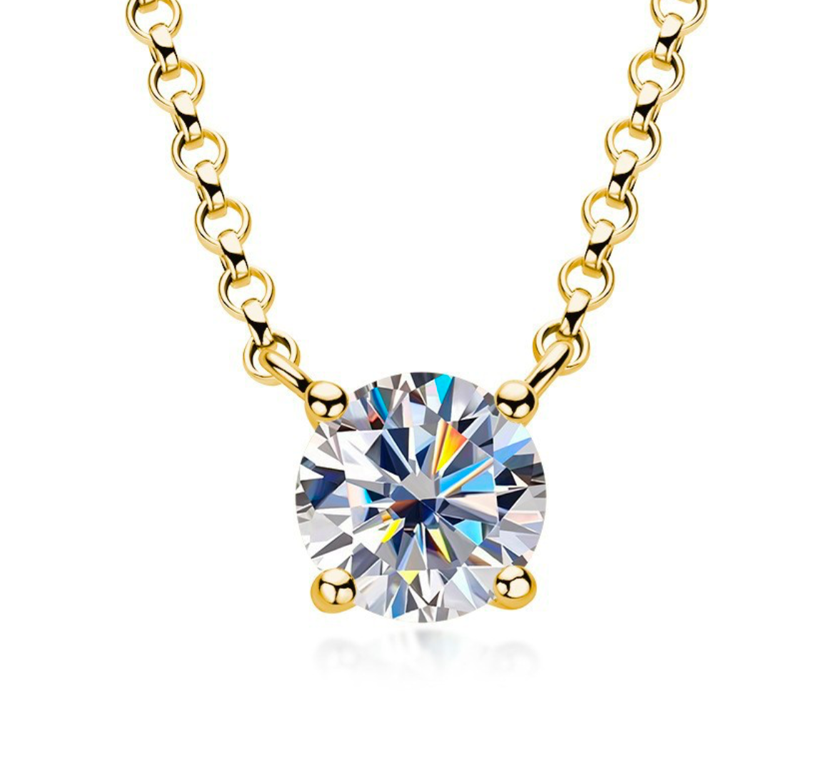 Solitaire Round Crystal Necklace