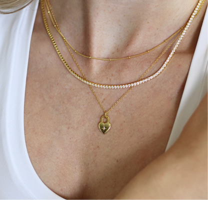 Gold Dainty Beaded Chain Necklace