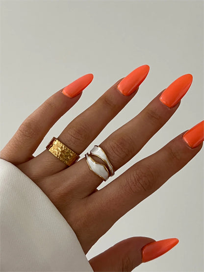 Wave Enamel Gold Ring