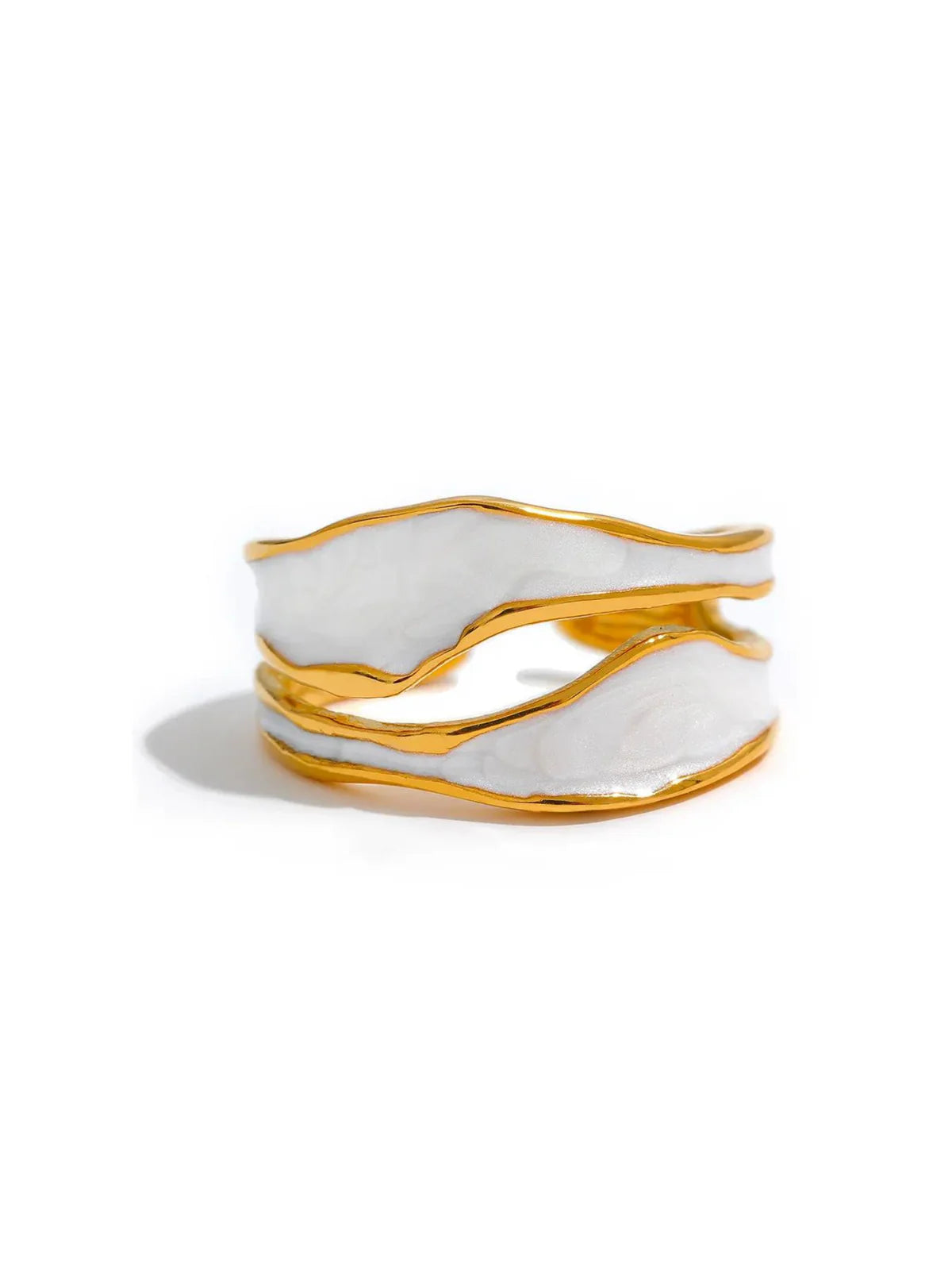 Wave Enamel Gold Ring