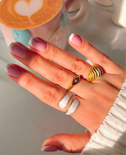 Wave Enamel Gold Ring