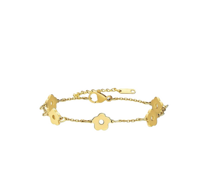 Gold Flower Chain Bracelet