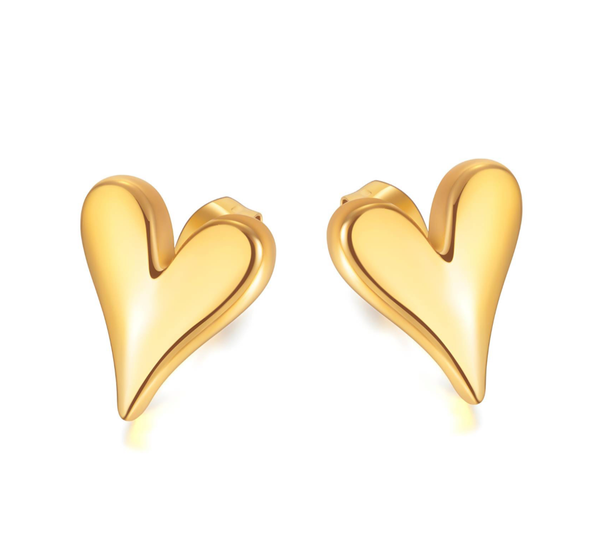 Full Heart Stud Earrings