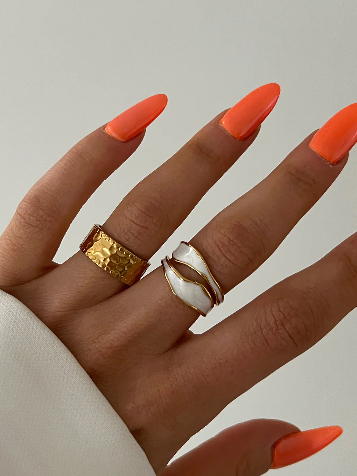 Wave Enamel Gold Ring