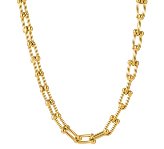 Geometric Links Gold Necklace