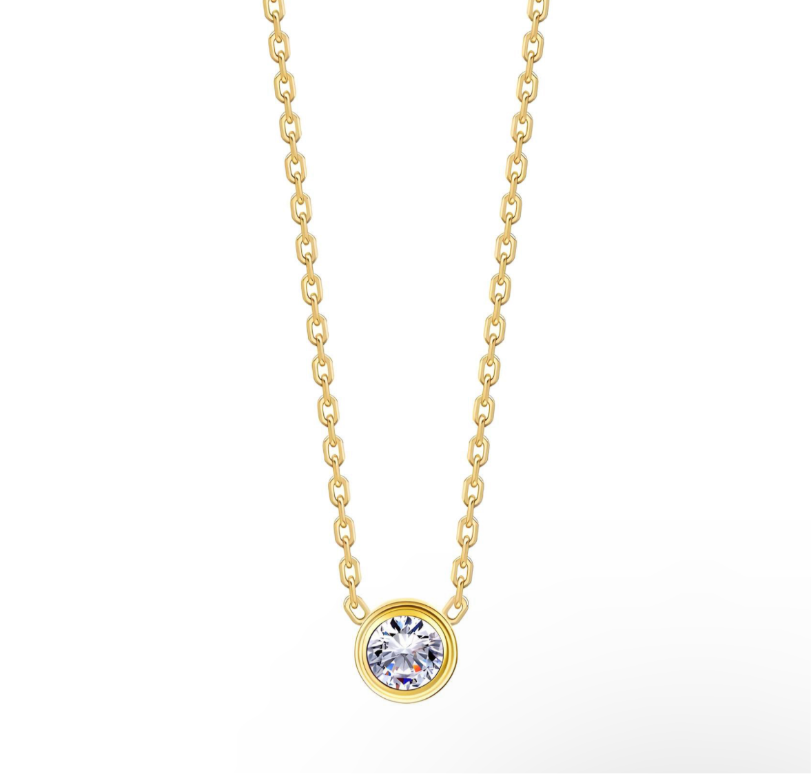 Solitaire Round Crystal Necklace