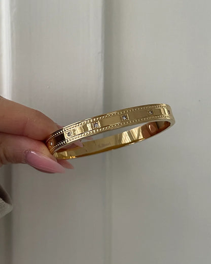 Gold Crystal-Studded Bangle