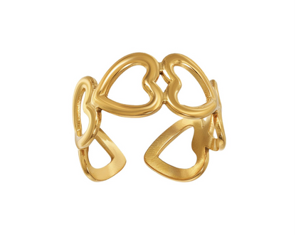 Double Open Heart Ring