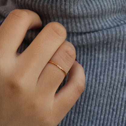 Minimalist Crystal Gold Ring