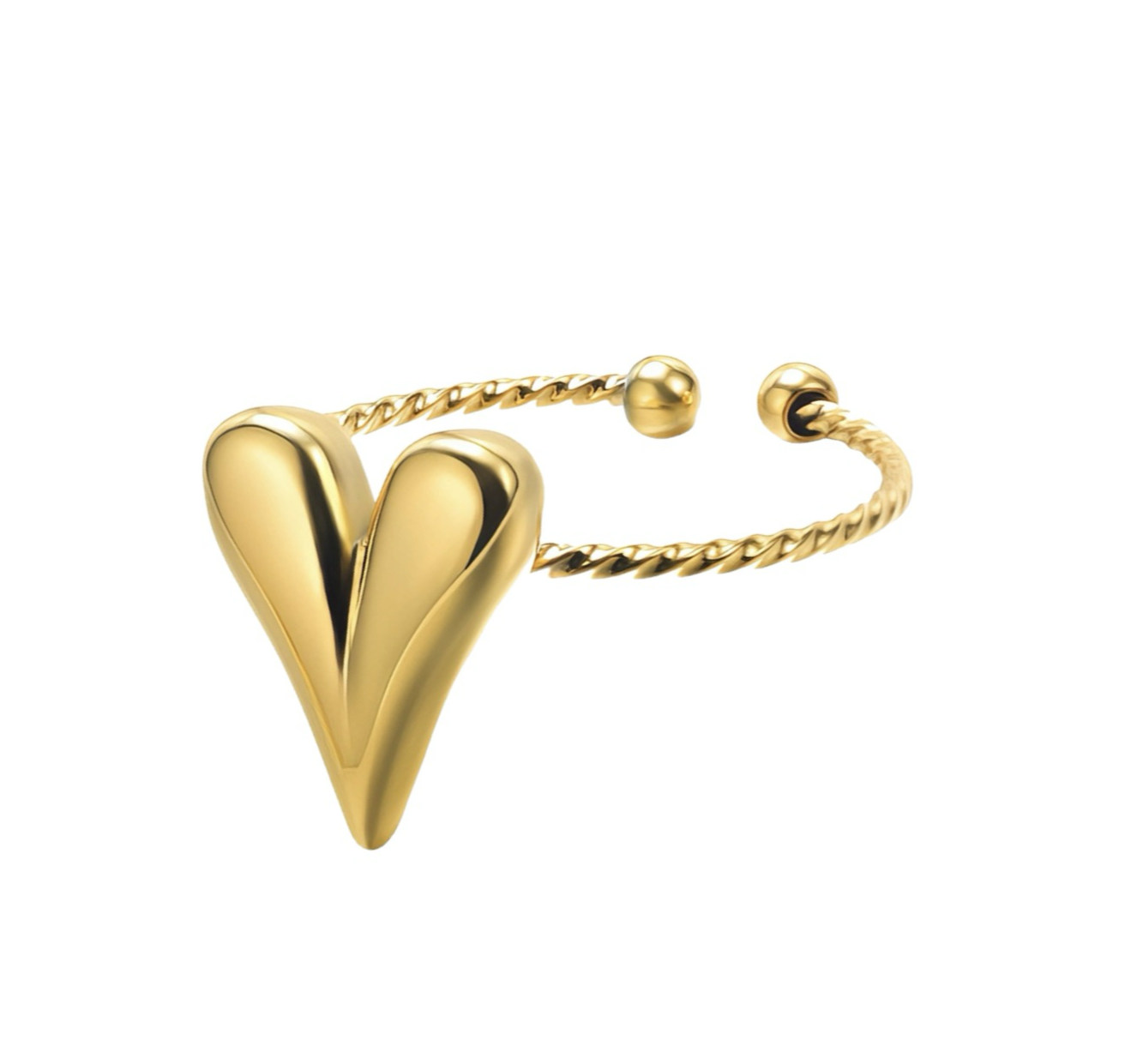 Twisted Full Heart Gold Ring