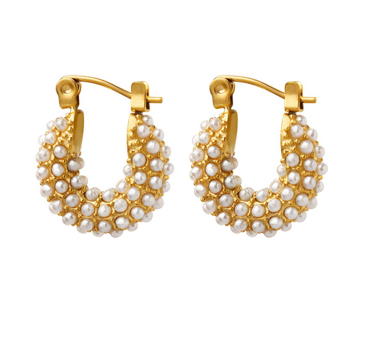 Pearl Hoop Earrings