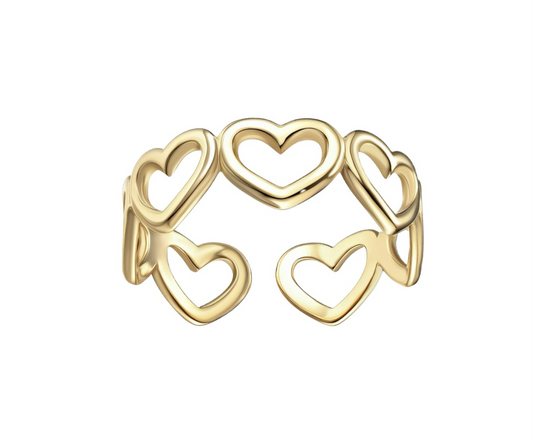 Open Heart Gold Ring